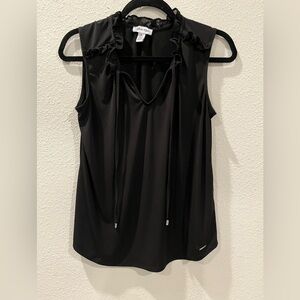 Calvin Klein Black Ruffle Blouse